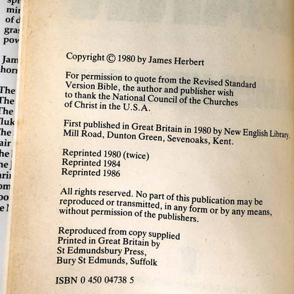 The Dark by James Herbert [U.K. FIRST EDITION] 1980