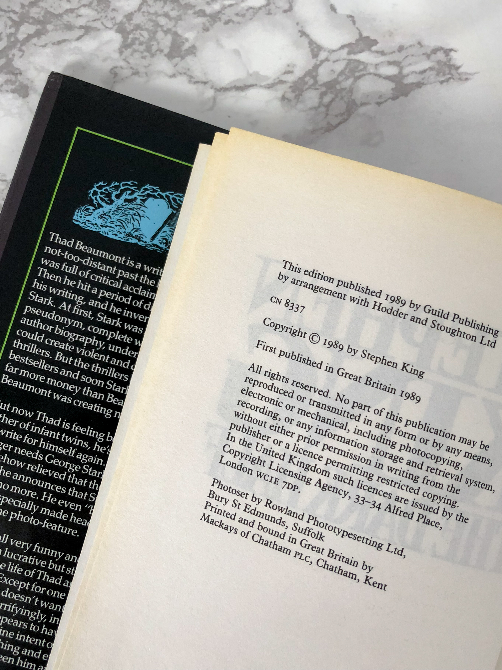 The Dark Half by Stephen King [FIRST UK BC EDITION / 1993] - Bookshop Apocalypse