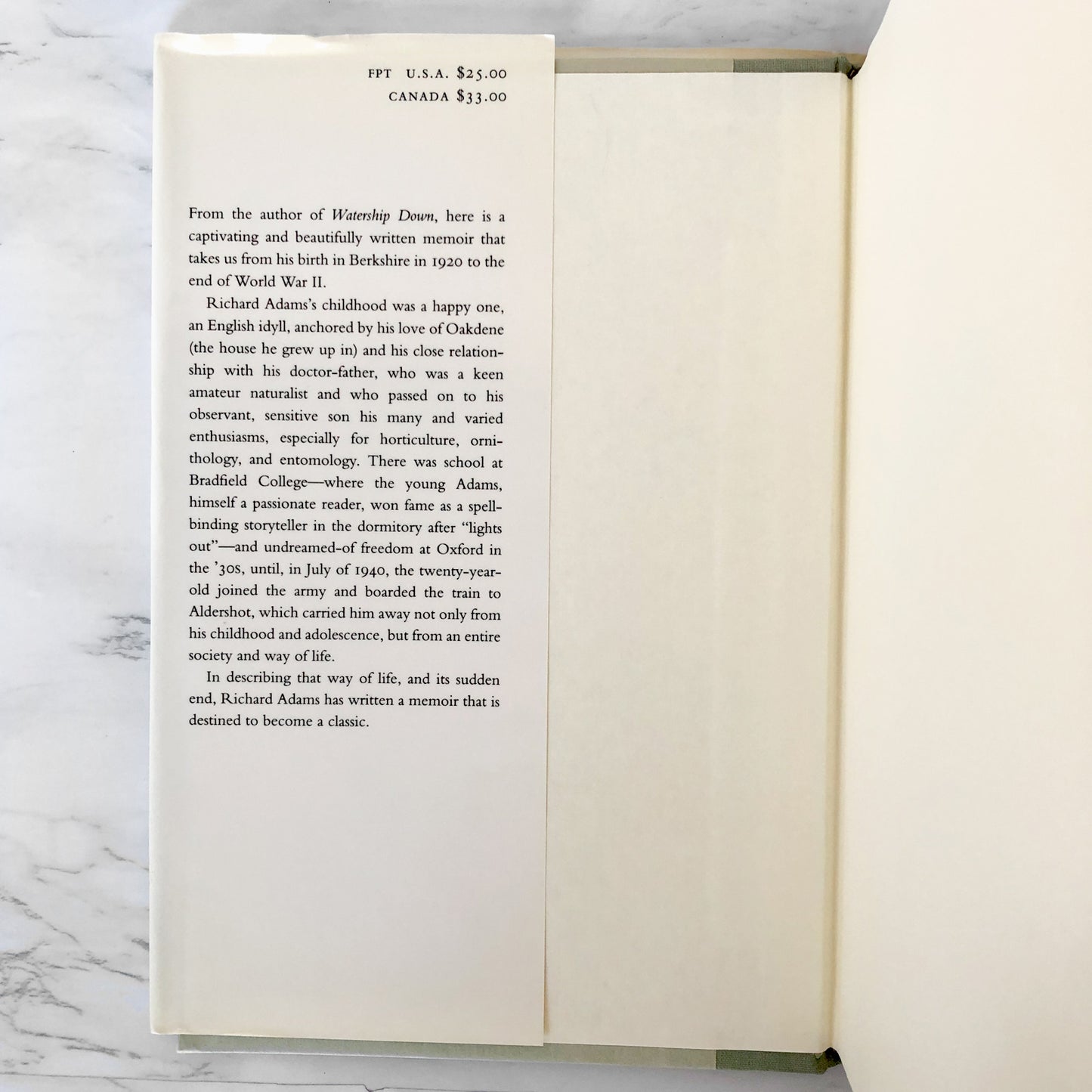 The Day Gone By: An Autobiography by Richard Adams [FIRST EDITION] 1990 • Knopf