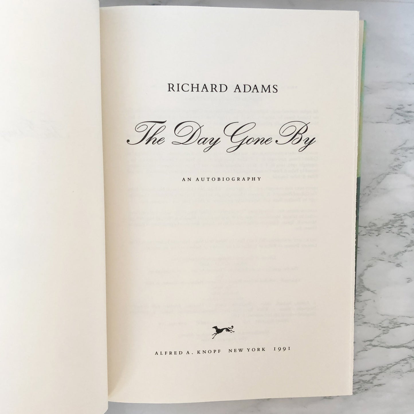 The Day Gone By: An Autobiography by Richard Adams [FIRST EDITION] 1990 • Knopf