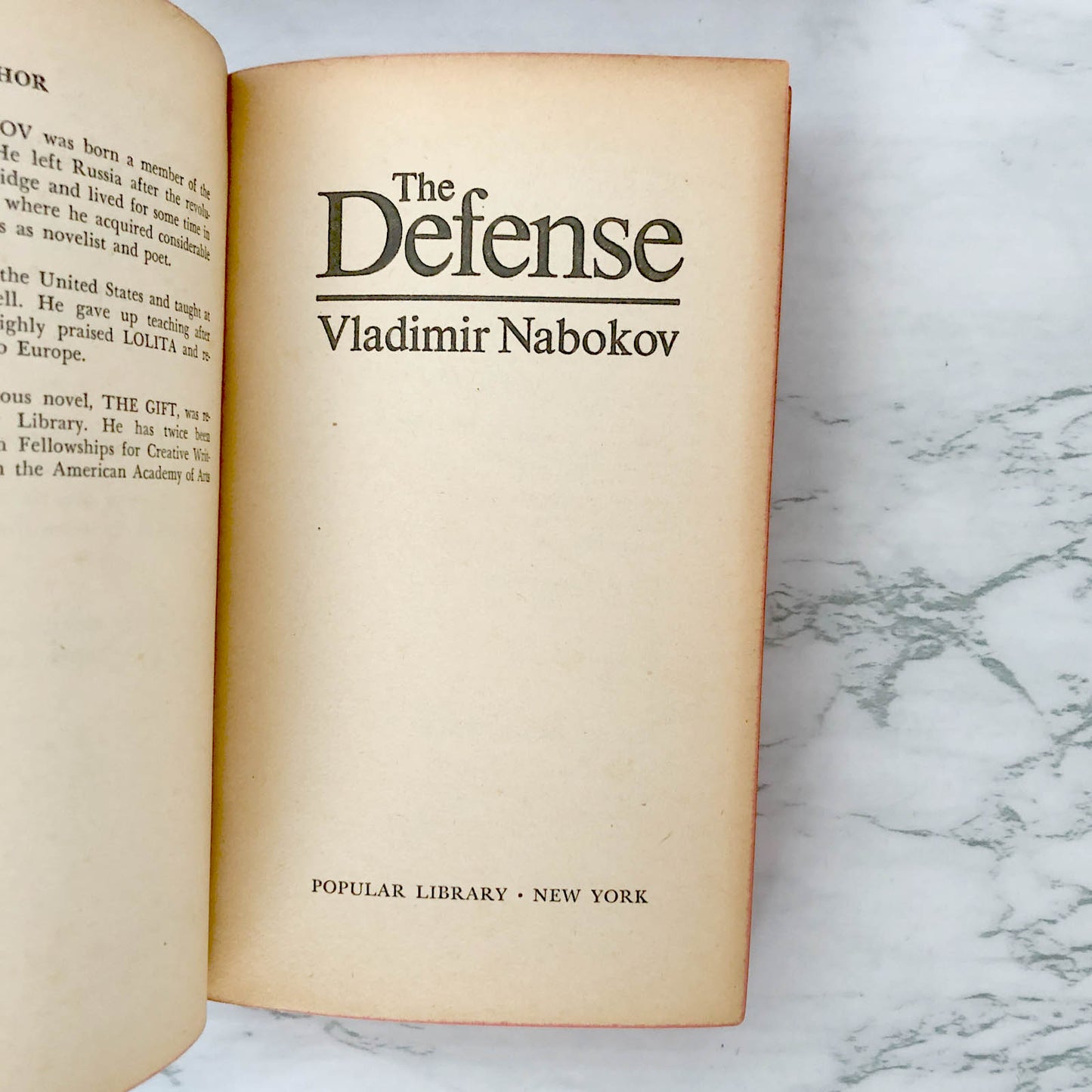 The Defense by Vladimir Nabokov [1964 FIRST PAPERBACK PRINTING]