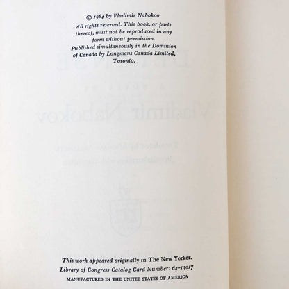 The Defense by Vladimir Nabokov [FIRST EDITION / FIRST PRINTING] 1964