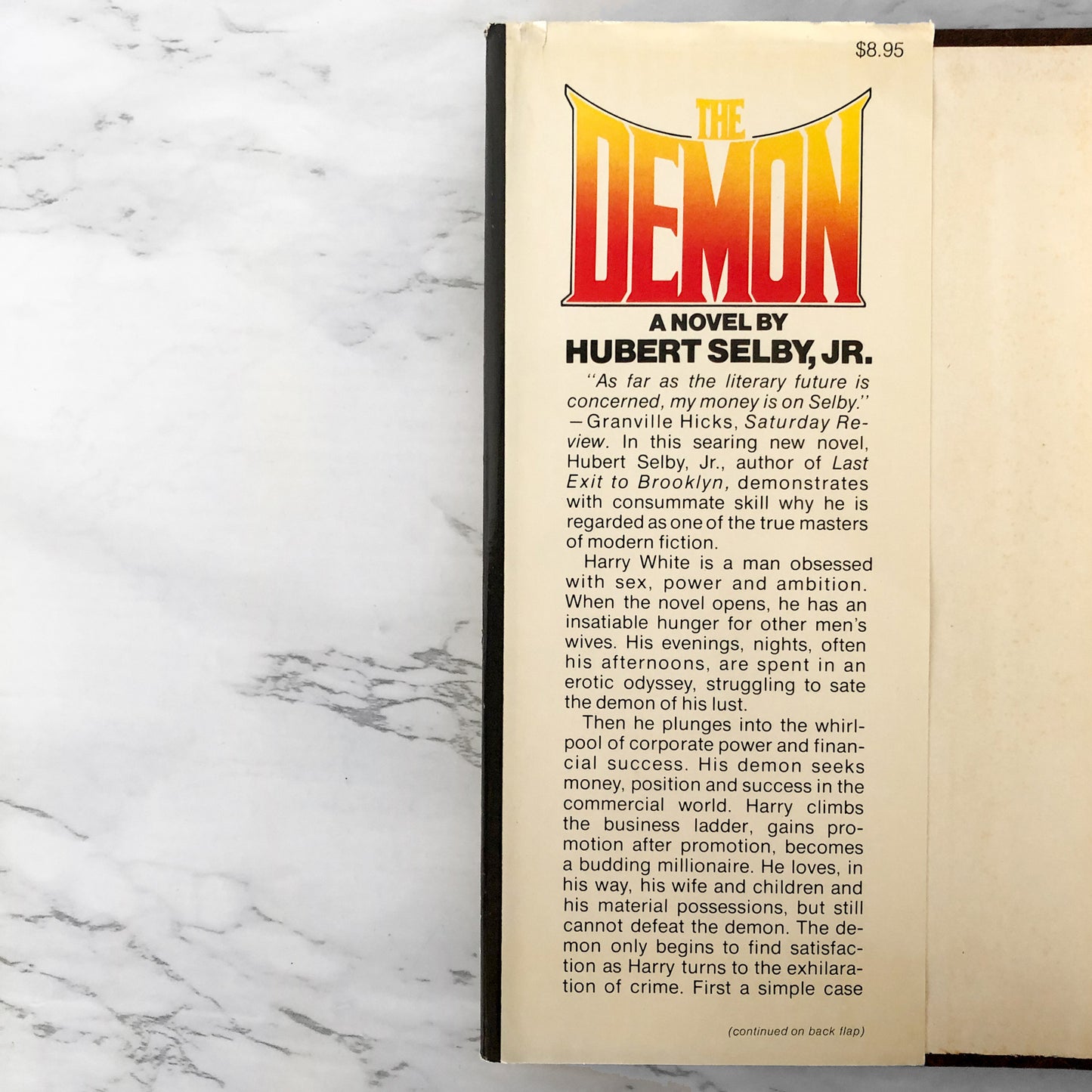 The Demon by Hubert Selby Jr. [FIRST EDITION / FIRST PRINTING] 1976