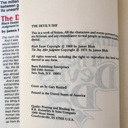 The Devil's Day: Black Easter and The Day After Judgment by James Blish [BOOK CLUB OMNIBUS] 1990 / BAEN