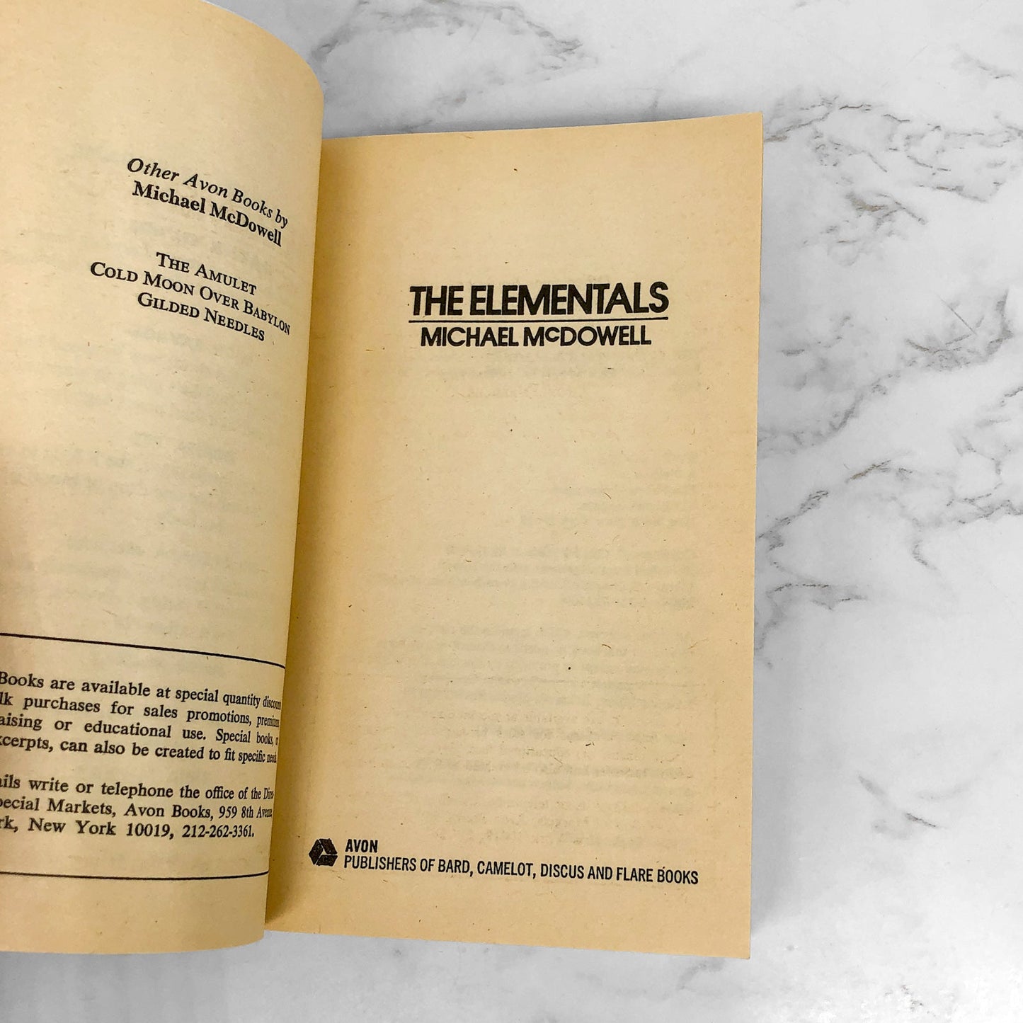 The Elementals by Michael McDowell [FIRST EDITION • FIRST PRINTING] 1981 • Avon Horror