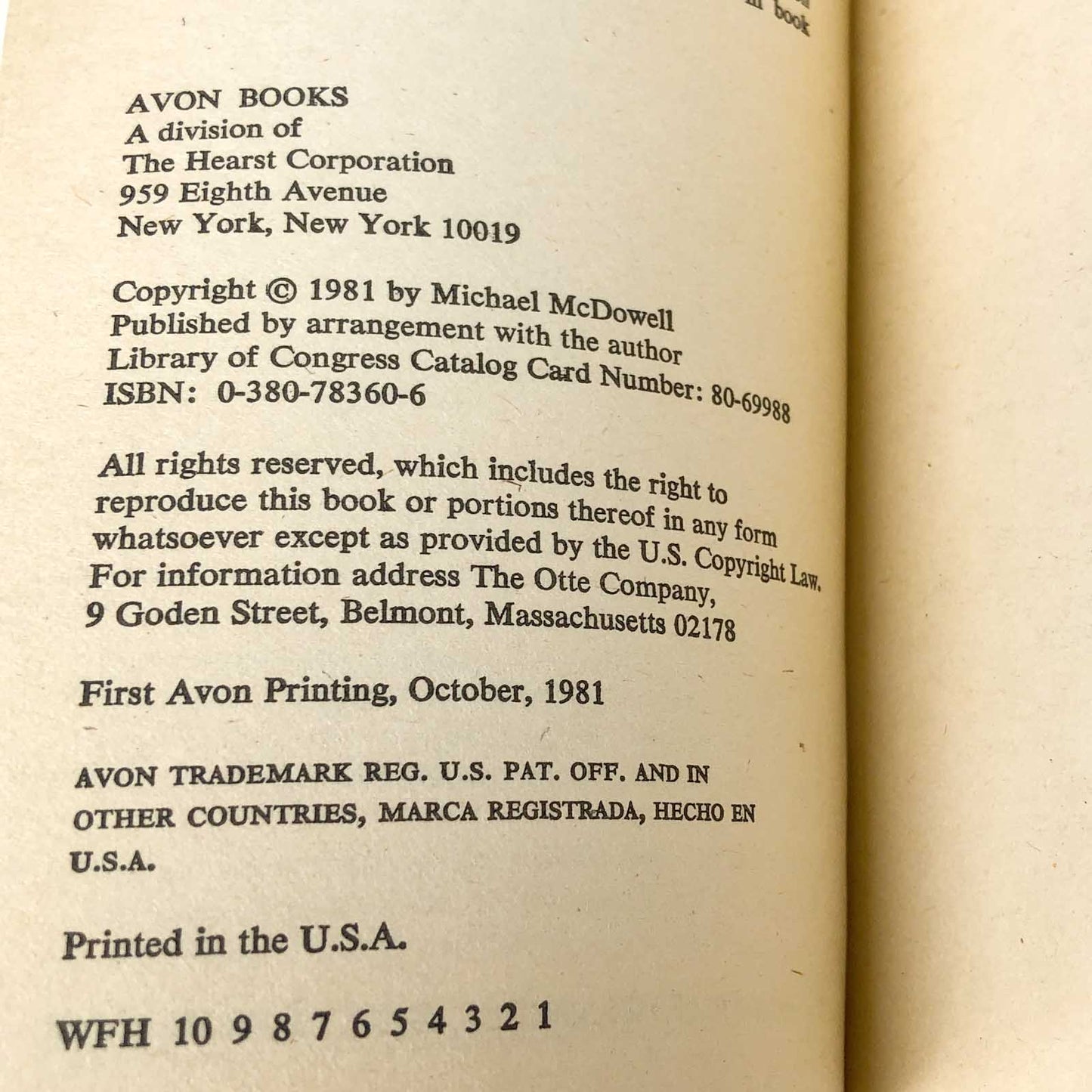 The Elementals by Michael McDowell [FIRST EDITION • FIRST PRINTING] 1981 • Avon Horror