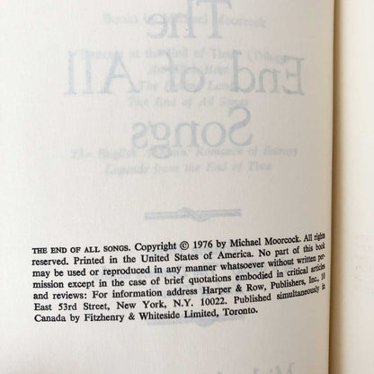 The End of All Songs by Michael Moorcock [1976 HARDCOVER]