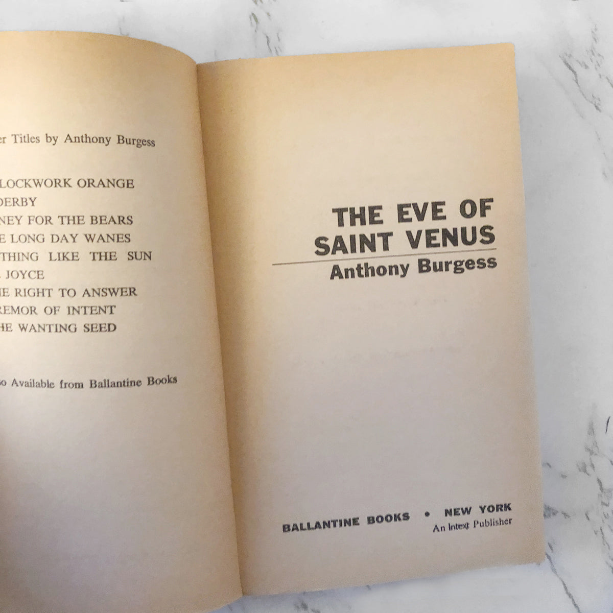 The Eve of Saint Venus by Anthony Burgess [1971 PAPERBACK]