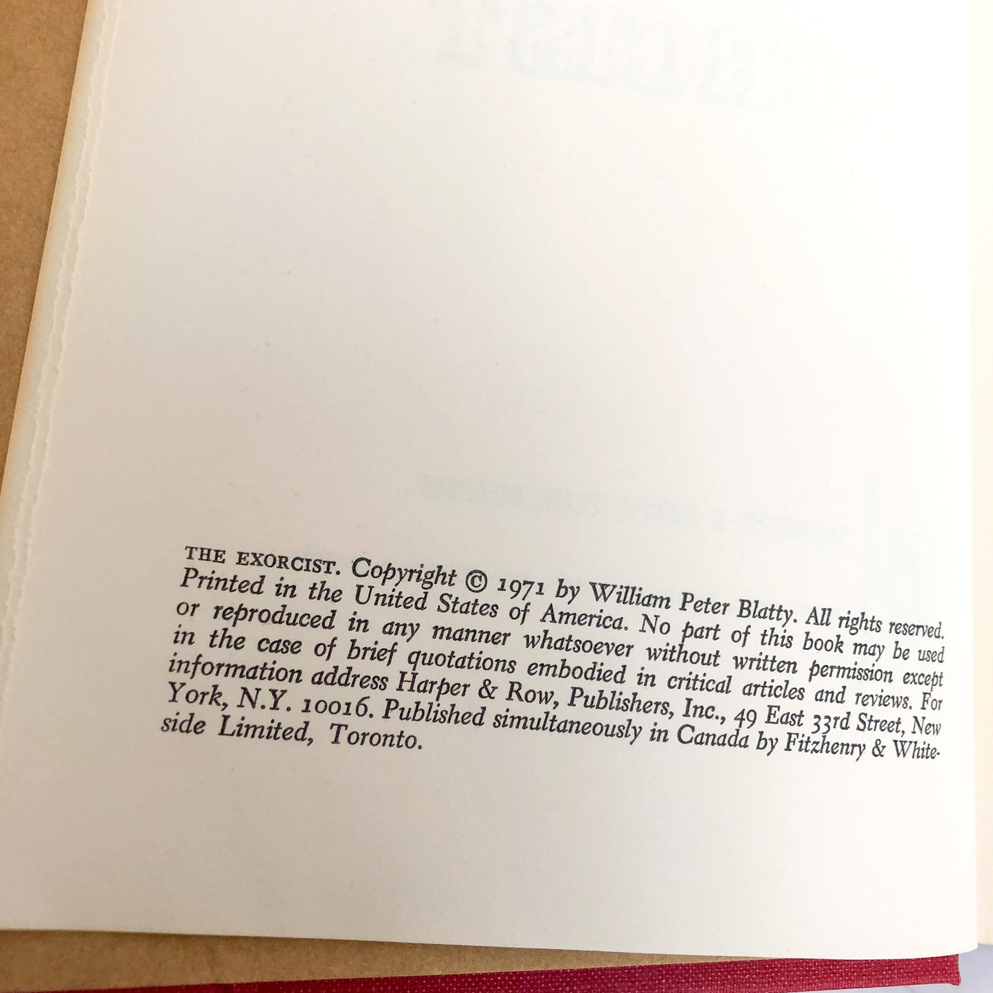 The Exorcist by William Peter Blatty [BOOK CLUB EDITION / 1971]