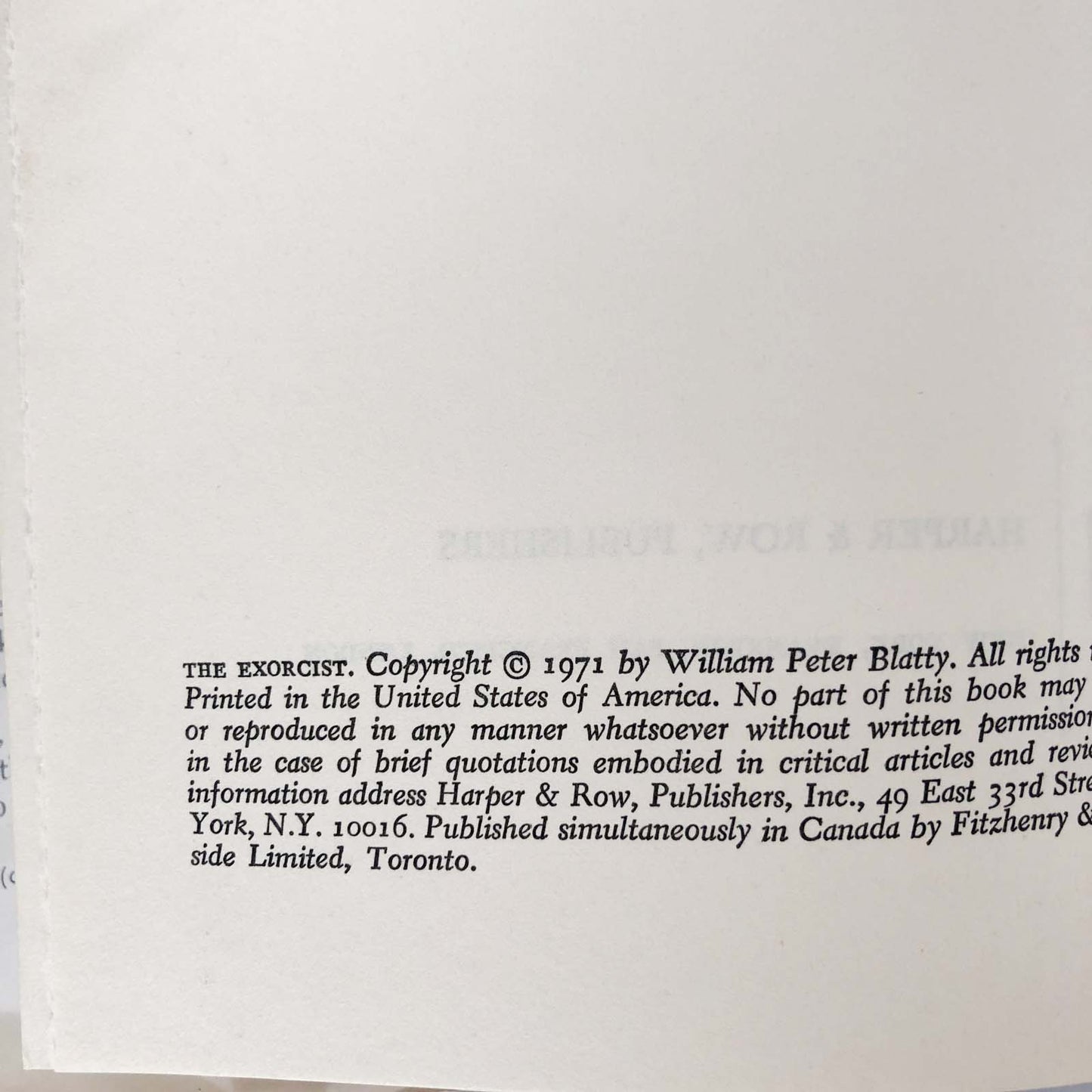 The Exorcist by William Peter Blatty [1971 HARDCOVER]