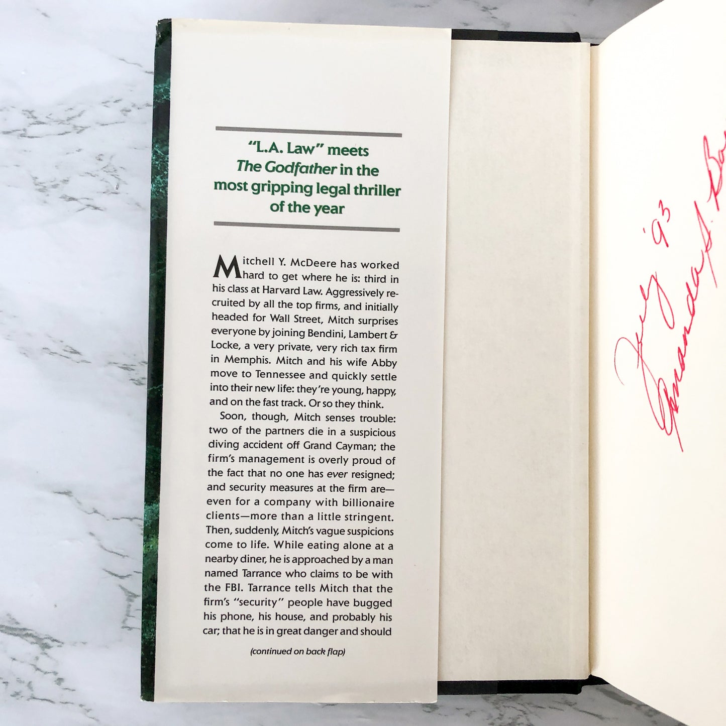 The Firm by John Grisham [FIRST BOOK CLUB EDITION / 1991]