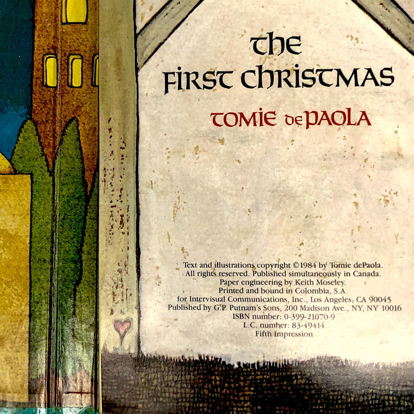 The First Christmas - A Festive Pop-Up Book by Tomie dePaola [FIRST EDITION] 1984
