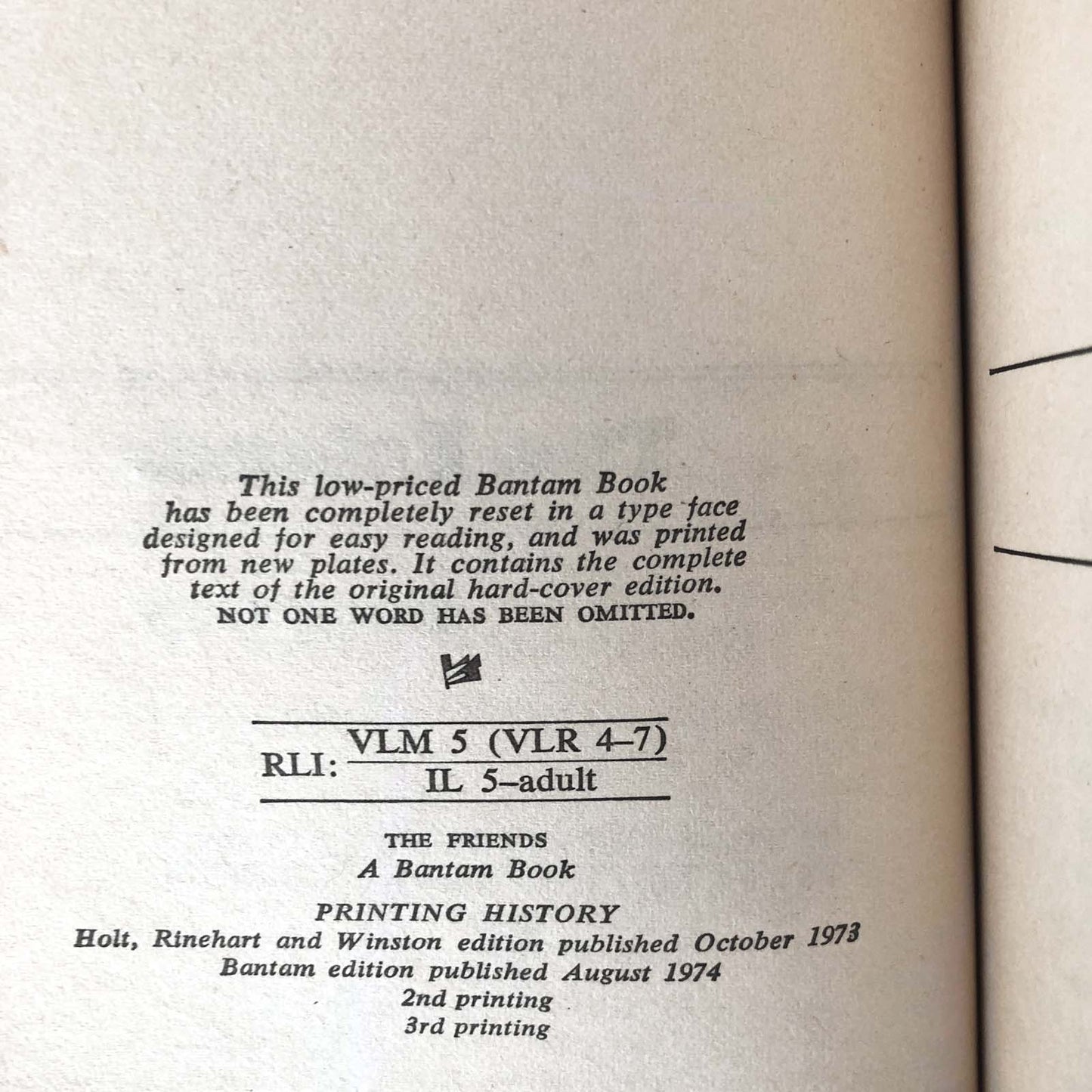 The Friends by Rosa Guy [FIRST EDITION PAPERBACK] 1974