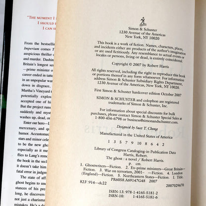 The Ghost by Robert Harris [FIRST EDITION / FIRST PRINTING] - Bookshop Apocalypse