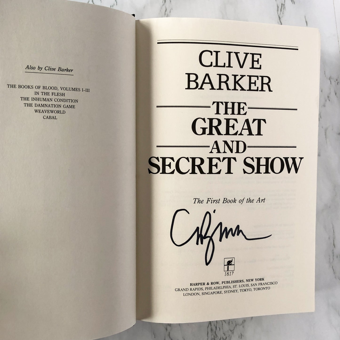 The Great and Secret Show by Clive Barker SIGNED! [FIRST EDITION]