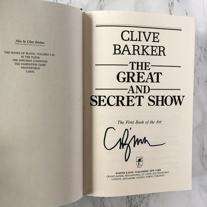 The Great and Secret Show by Clive Barker SIGNED! [FIRST EDITION]