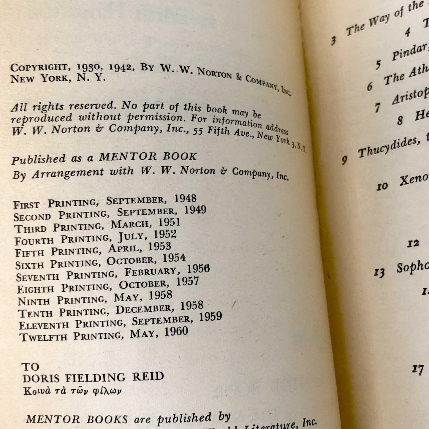 The Greek Way to Western Civilization by Edith Hamilton [1960 PAPERBACK]