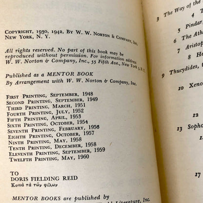 The Greek Way to Western Civilization by Edith Hamilton [1960 PAPERBACK]