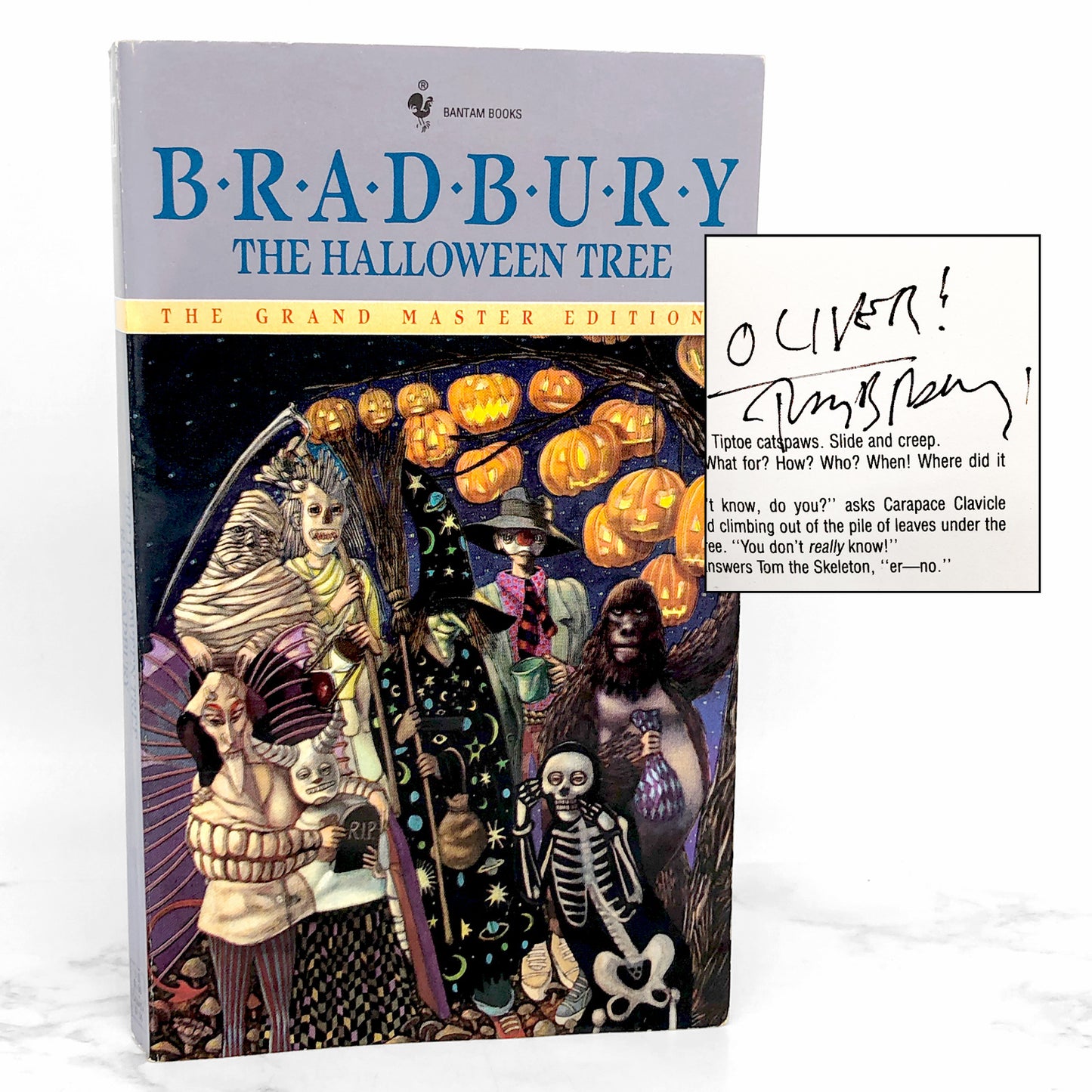 The Halloween Tree by Ray Bradbury SIGNED! [1981 PAPERBACK] • Bantam Spectra