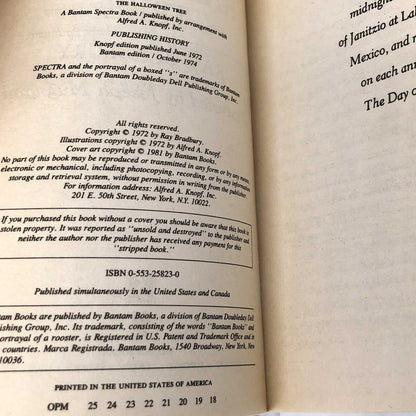 The Halloween Tree by Ray Bradbury SIGNED! [1981 PAPERBACK] • Bantam Spectra