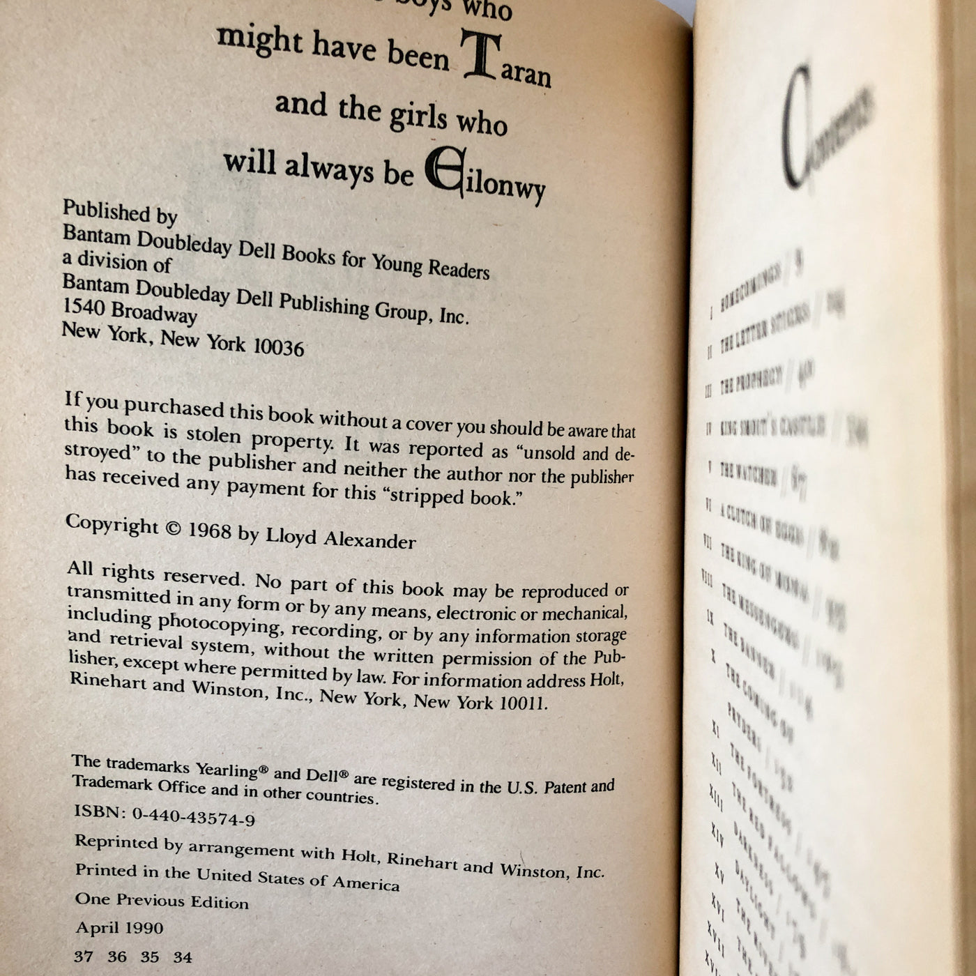 The High King by Lloyd Alexander [TRADE PAPERBACK] 1990 • Dell-Yearling