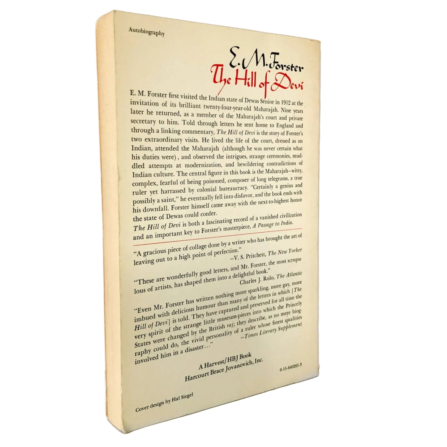 The Hill of Devi by E.M. Forster [FIRST PAPERBACK EDITION] 1953 • Harcourt