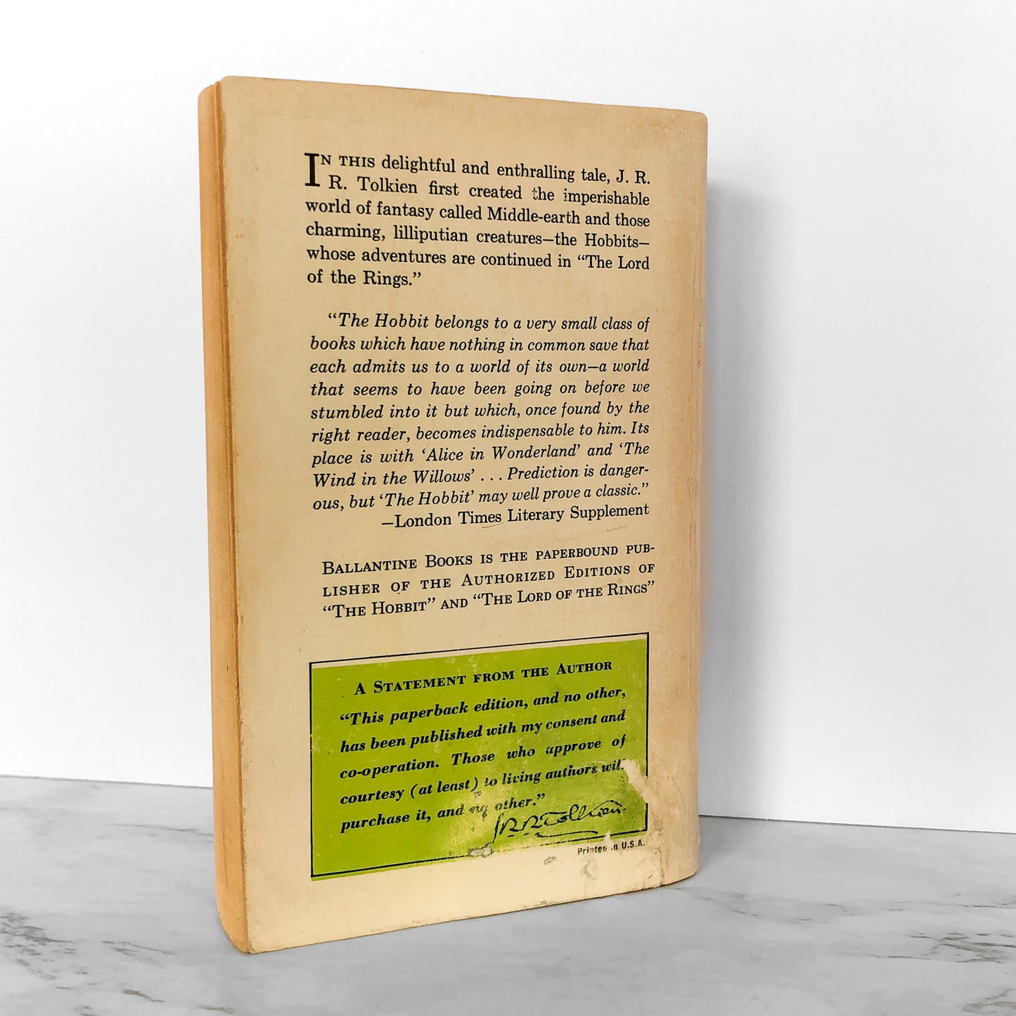 The Hobbit by J.R.R. Tolkien [SECOND PAPERBACK PRINTING / 1965]