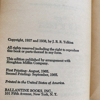 The Hobbit by J.R.R. Tolkien [SECOND PAPERBACK PRINTING / 1965]