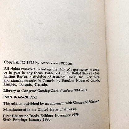 The House Next Door by Anne Rivers Siddons [FIRST PAPERBACK PRINTING / 1979]