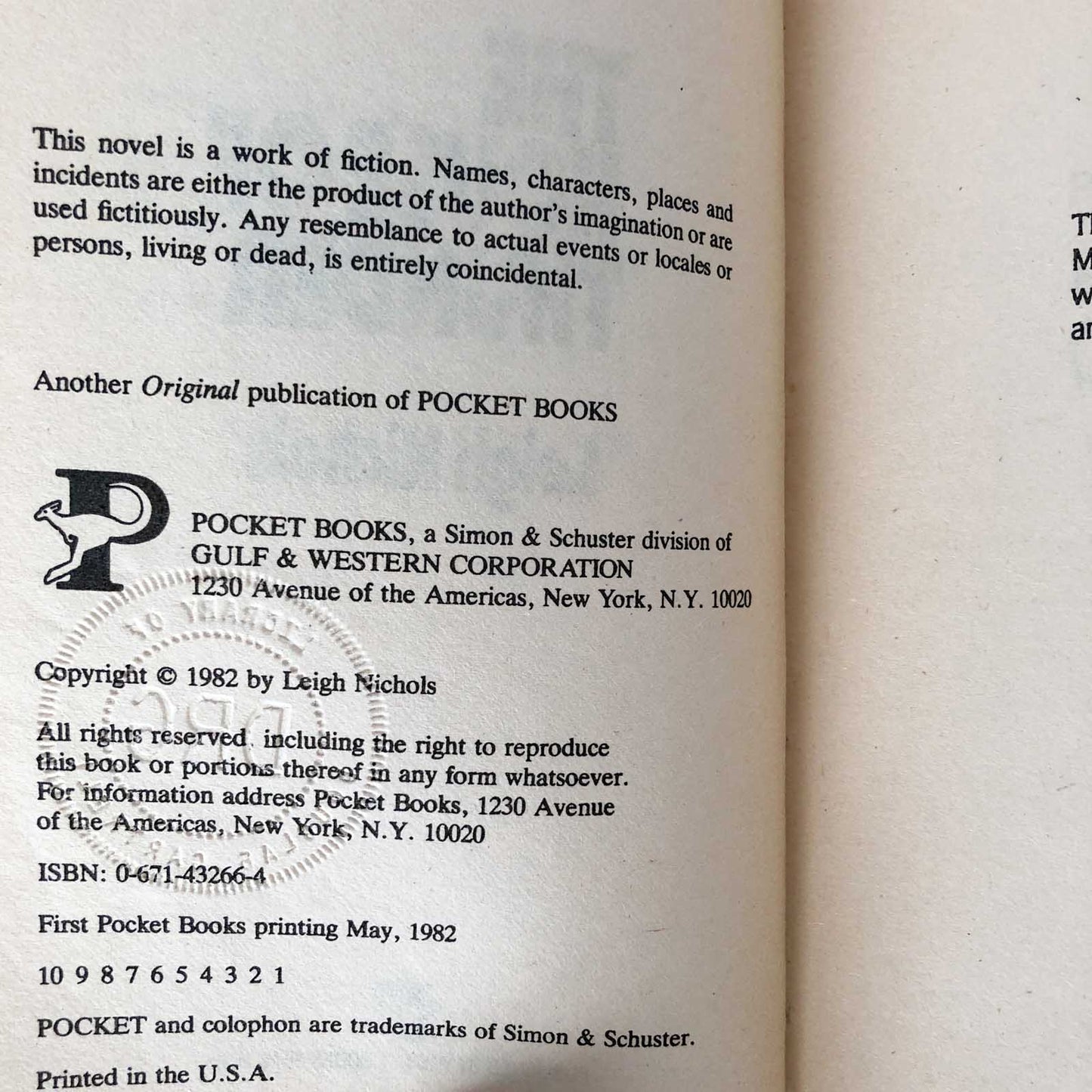 The House of Thunder by Leigh Nichols "aka Dean Koontz" [FIRST EDITION • FIRST PRINTING] 1982