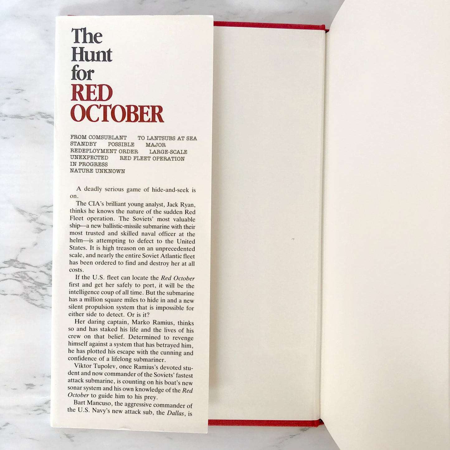 The Hunt For Red October by Tom Clancy [FIRST EDITION / 1984] Jack Ryan #3