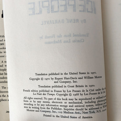 The Ice People by René Barjavel [BOOK CLUB EDITION / 1971]