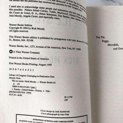 The Ice Storm by Rick Moody [FIRST PAPERBACK PRINTING / 1995] - Bookshop Apocalypse