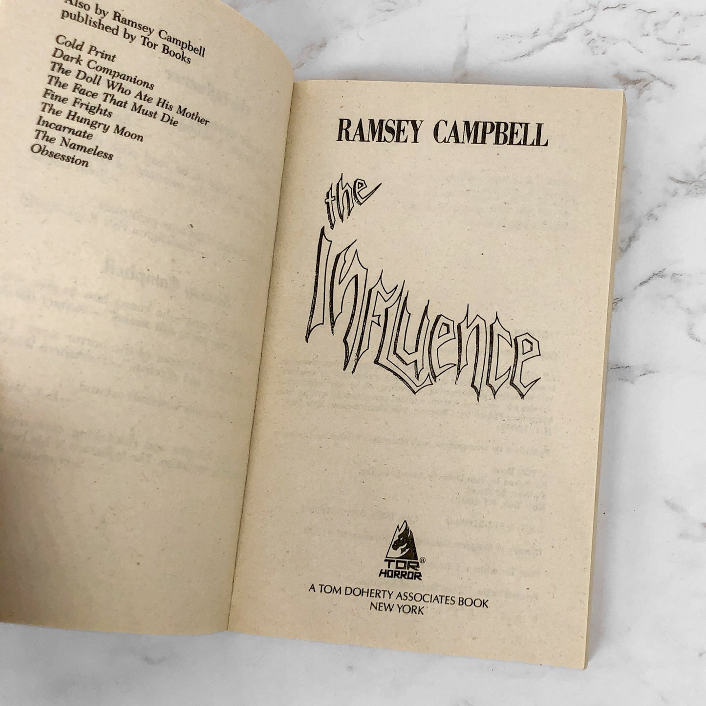 The Influence by Ramsey Campbell [FIRST PAPERBACK PRINTING] 1989 • TOR Horror