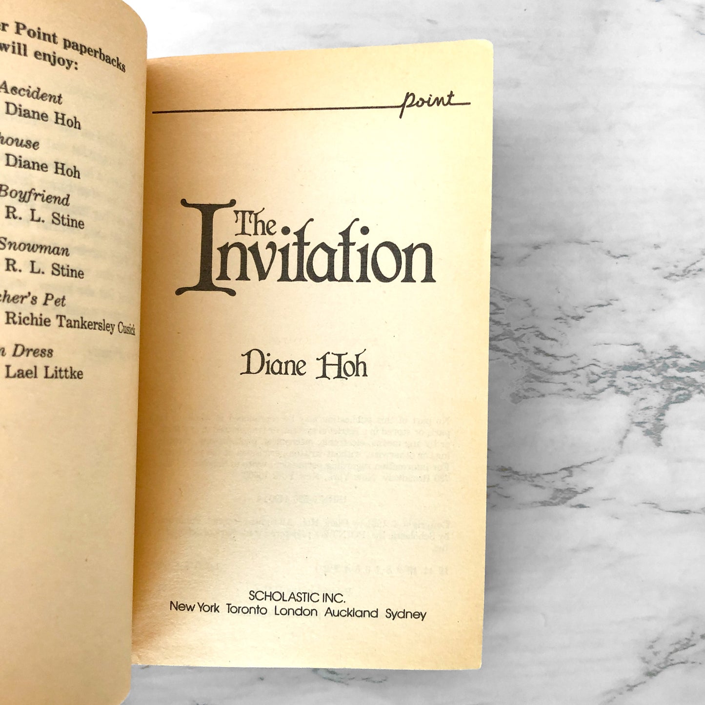 The Invitation by Diane Hoh [1991 PAPERBACK] Point Horror #28