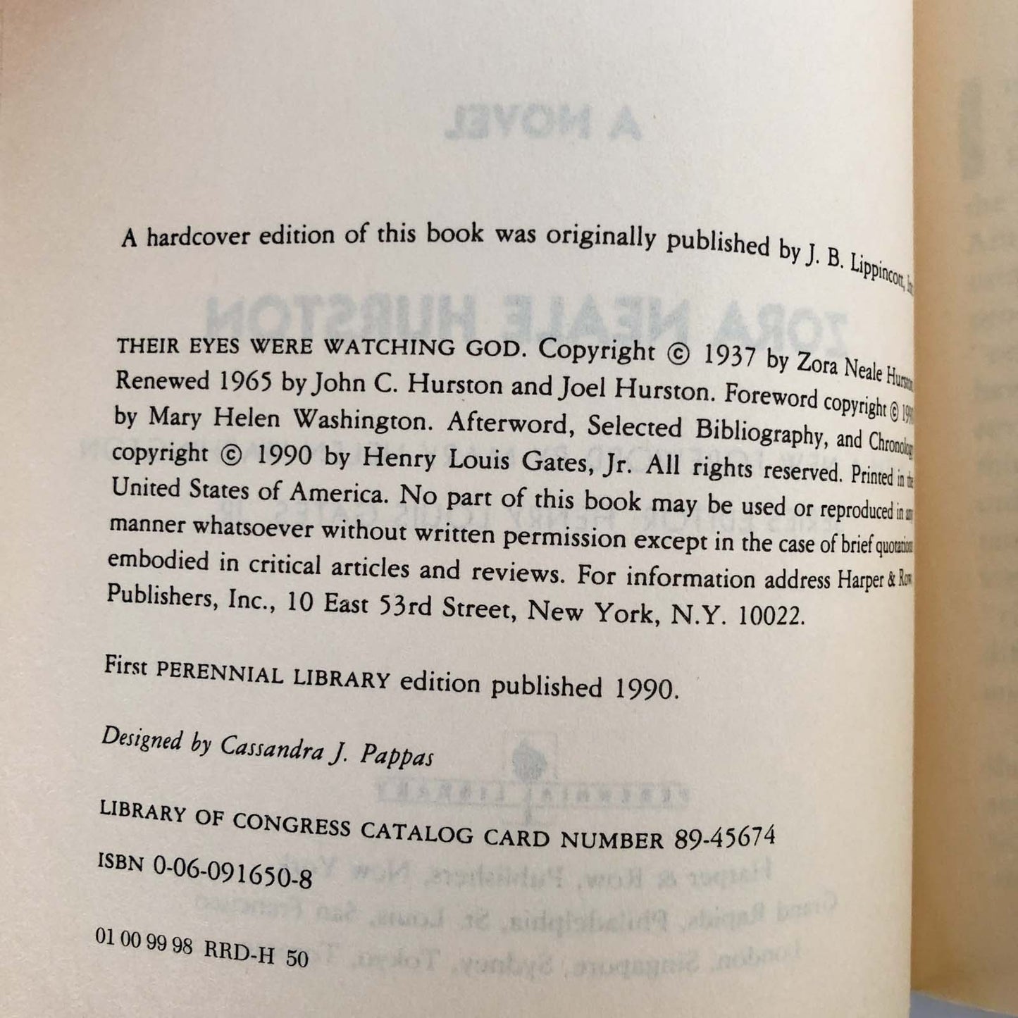 Their Eyes Were Watching God by Zora Neale Hurston [TRADE PAPERBACK] 1990 • Harper Perennial