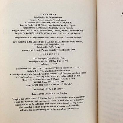 The Lamp from the Warlock's Tomb by John Bellairs [PERMABOUND HARDBACK] 1999 • Puffin