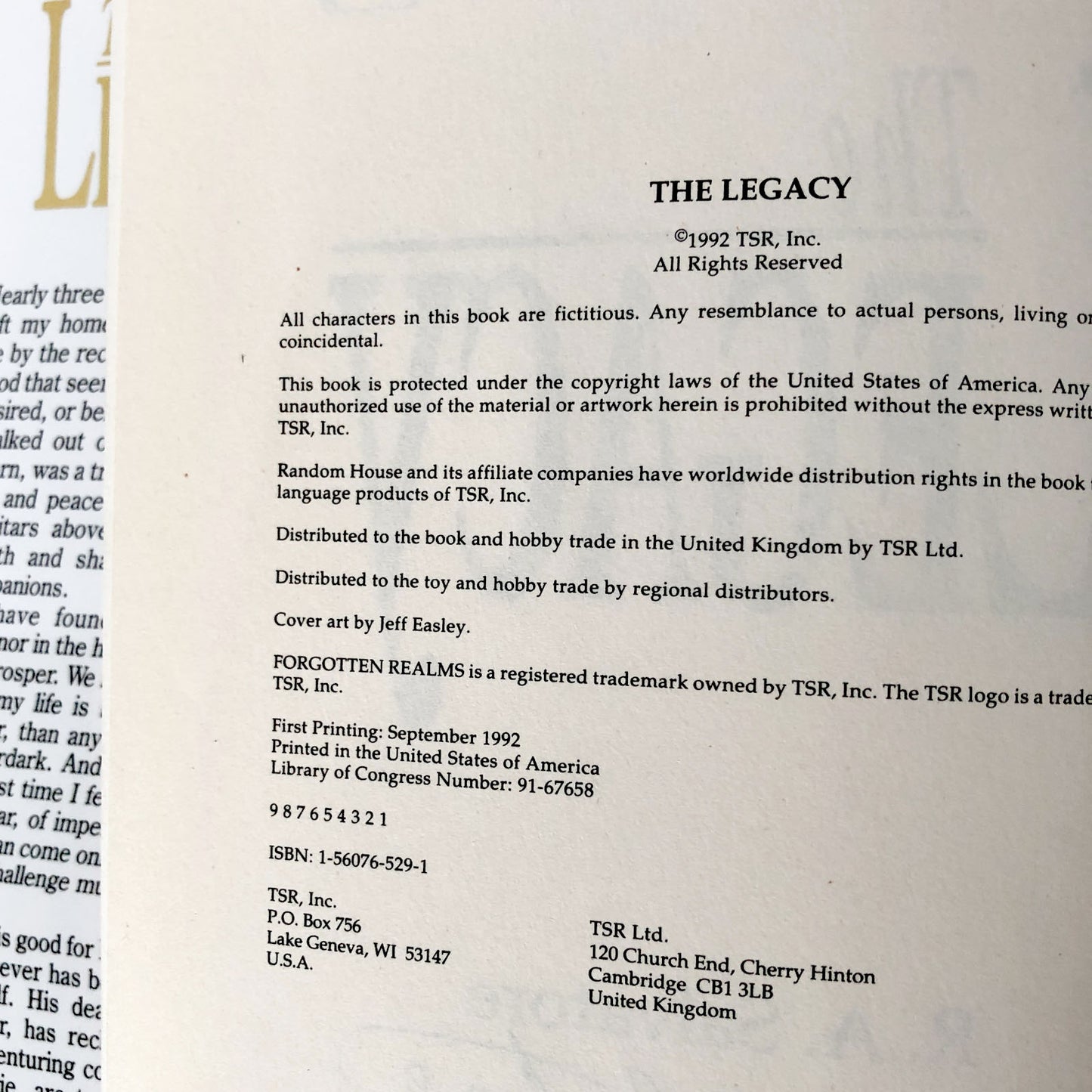 Forgotten Realms: The Legacy by R.A. Salvatore SIGNED! [FIRST EDITION]