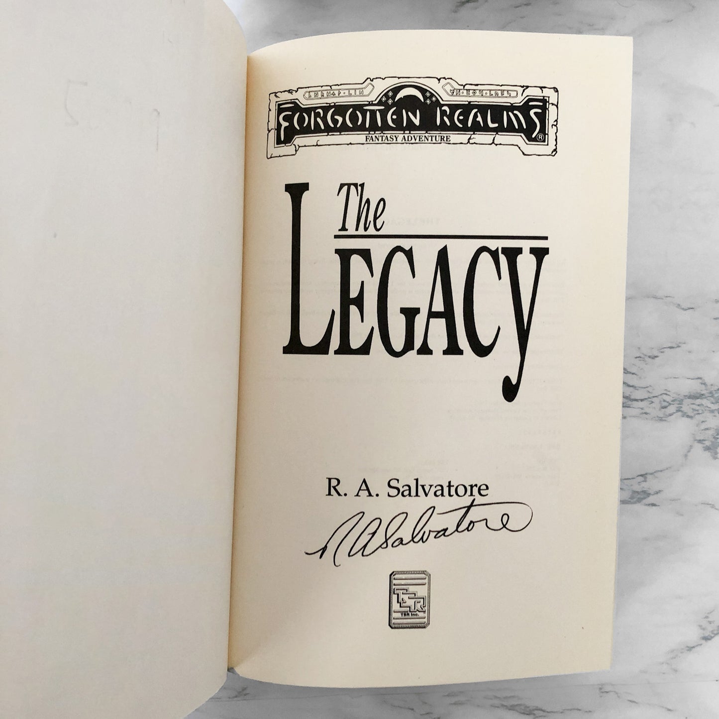 Forgotten Realms: The Legacy by R.A. Salvatore SIGNED! [FIRST EDITION]