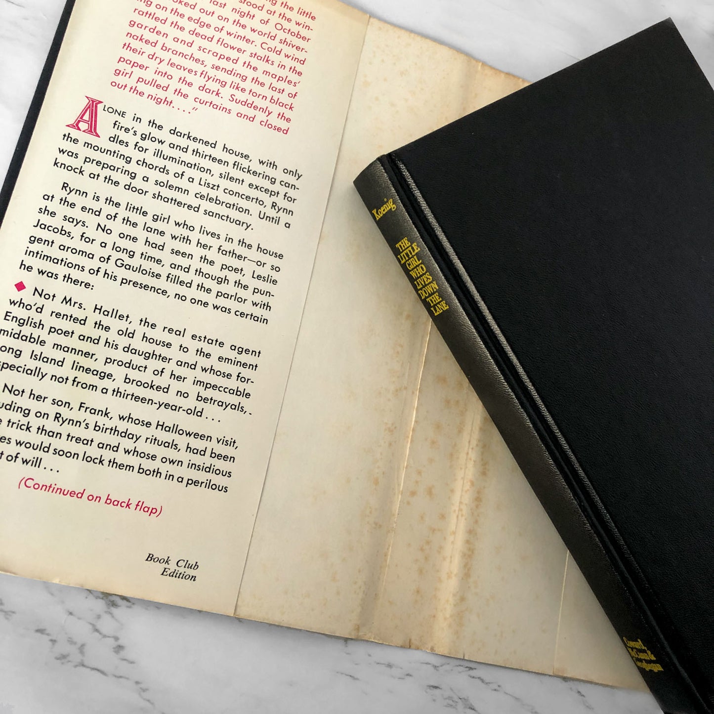 The Little Girl Who Lives Down the Lane by Laird Koenig [FIRST BOOK CLUB EDITION / 1974]