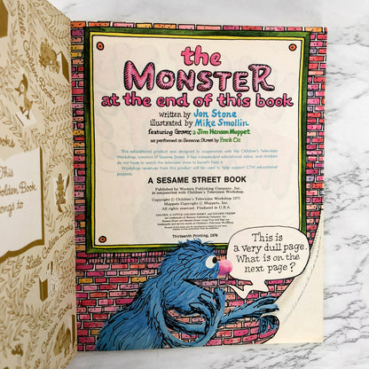 The Monster at the End of this Book by Jon Stone & Michael J. Smollin [FIRST EDITION / 1978]