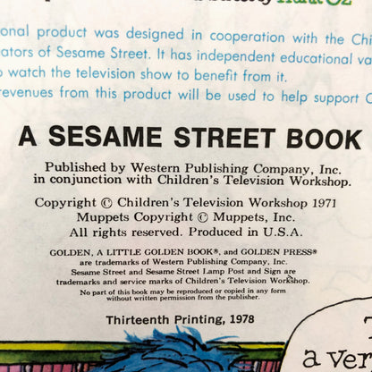 The Monster at the End of this Book by Jon Stone & Michael J. Smollin [FIRST EDITION / 1978]