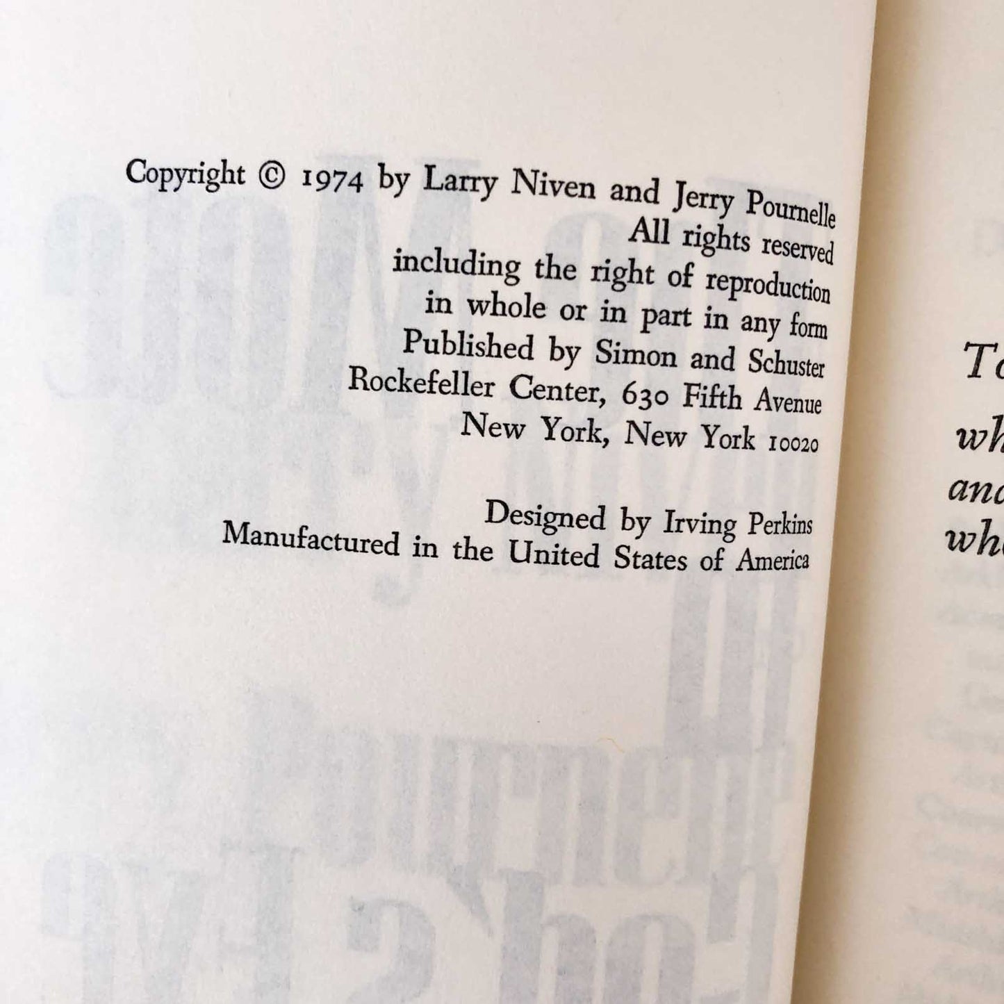 The Mote in God's Eye by Larry Niven & Jerry Pournelle [FIRST BOOK CLUB EDITION / 1974]