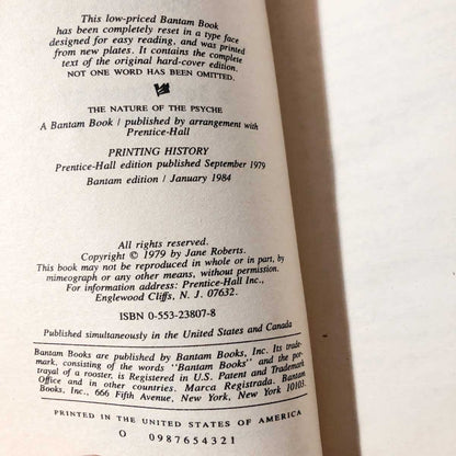 The Nature of The Psyche: Its Human Expression by Jane Roberts & Seth [FIRST PAPERBACK PRINTING] 1984