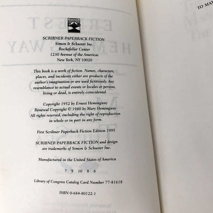 The Old Man and The Sea by Ernest Hemingway [TRADE PAPERBACK] 1995