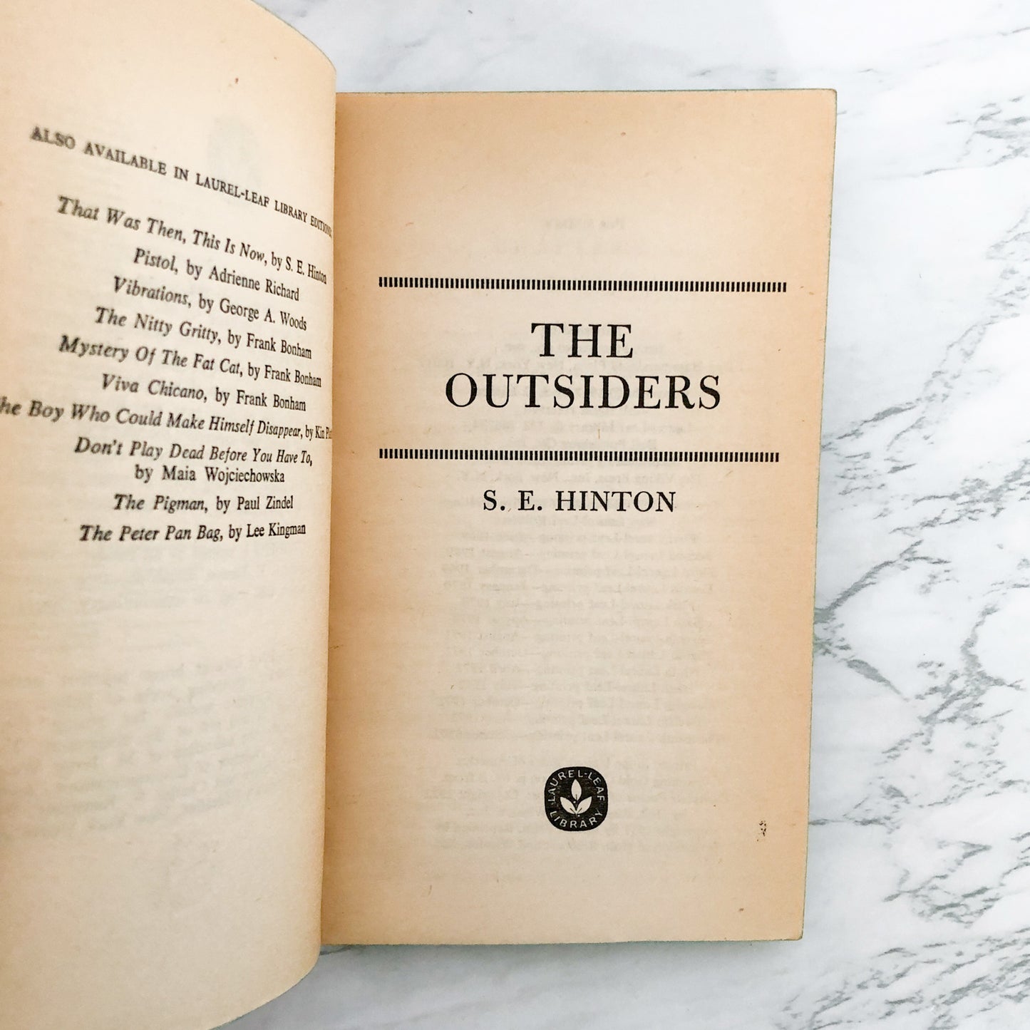 The Outsiders by S.E. Hinton [1973 PAPERBACK]