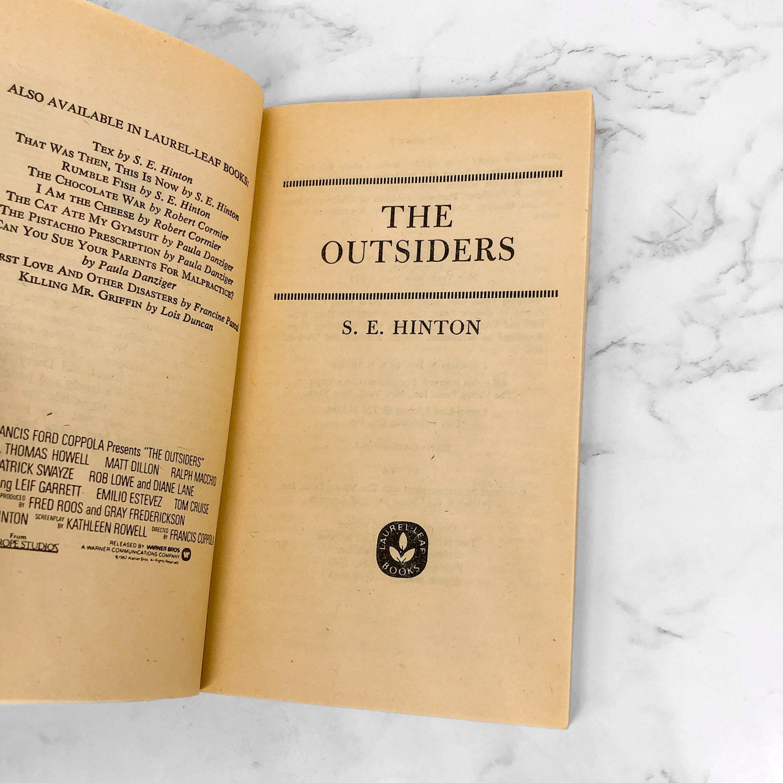 Outside Book The Outsiders Original Book Cover