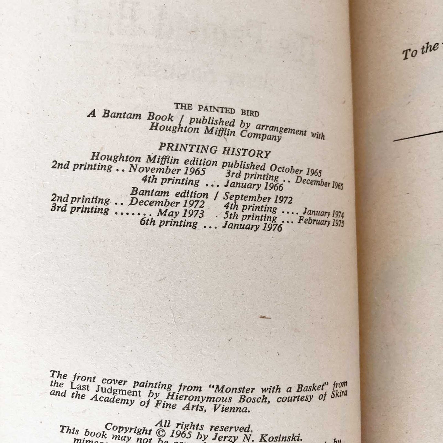 The Painted Bird by Jerzy Kosinski [1976 PAPERBACK]