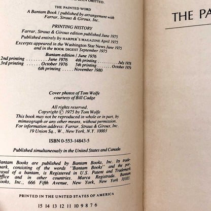 The Painted Word by Tom Wolfe [1980 PAPERBACK] Bantam