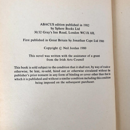 The Past by Neil Jordan [U.K. TRADE PAPERBACK] Abacus Books / 1982